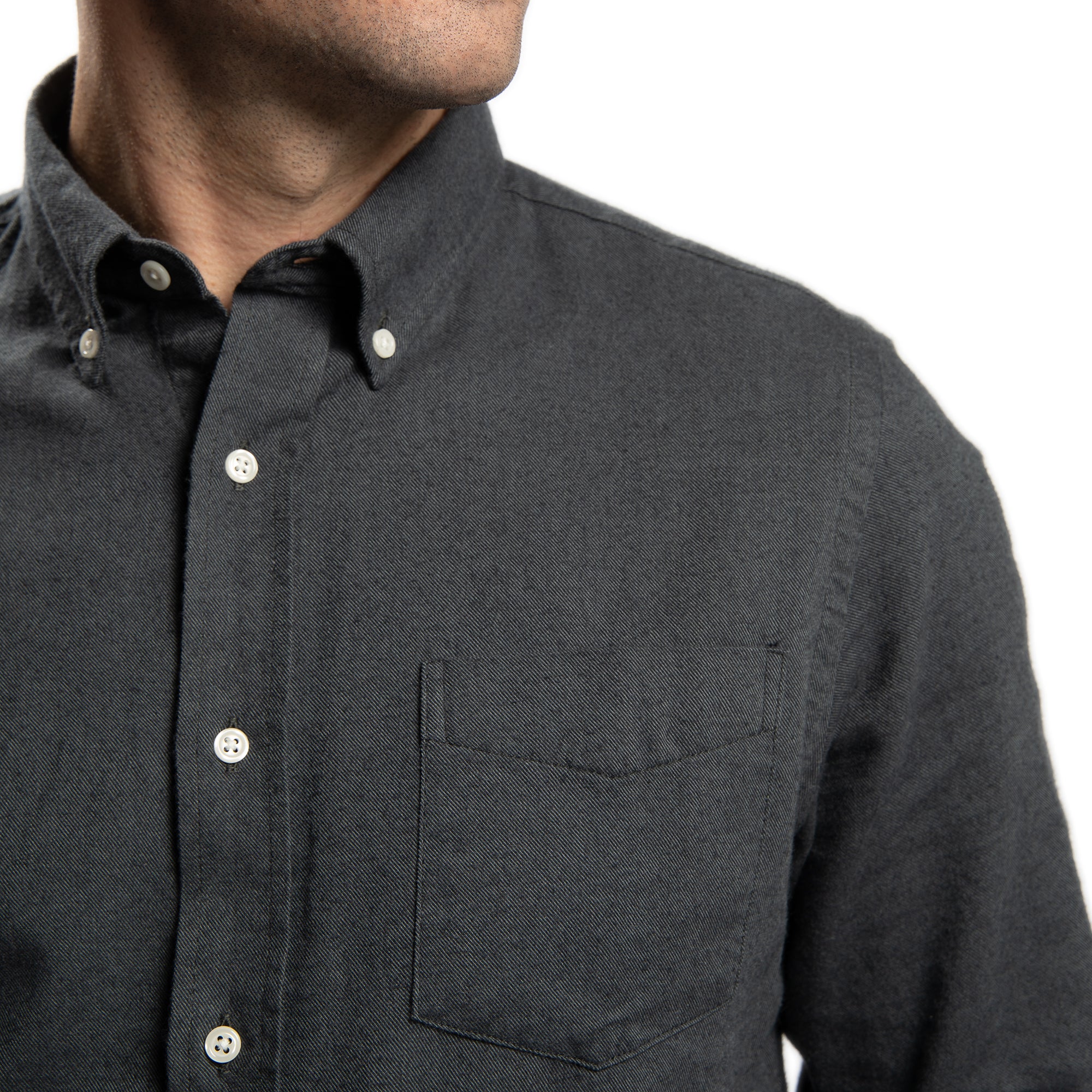 Cotton Merino Wool Shirts - Charcoal