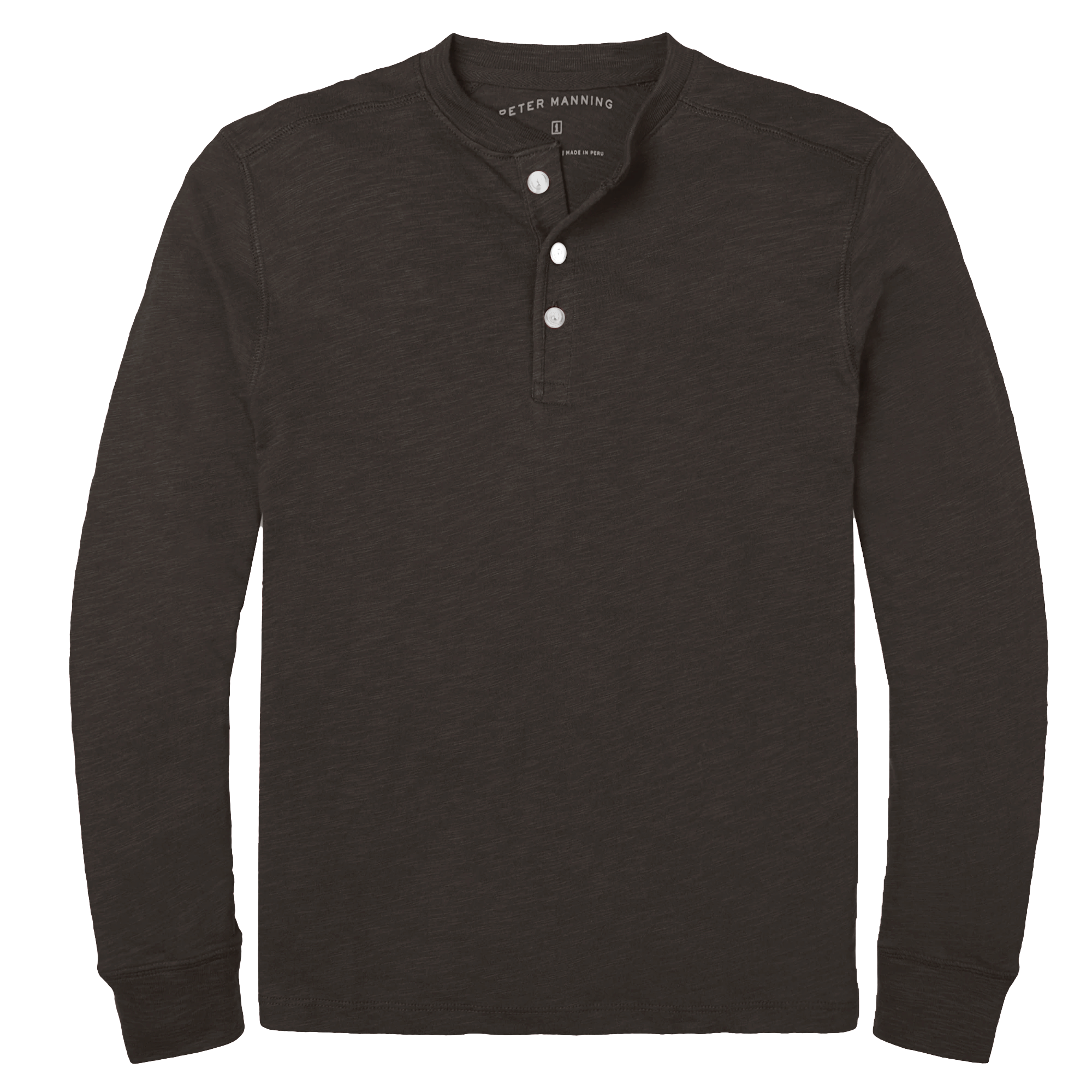 Henley Shirt Long Sleeve - Espresso