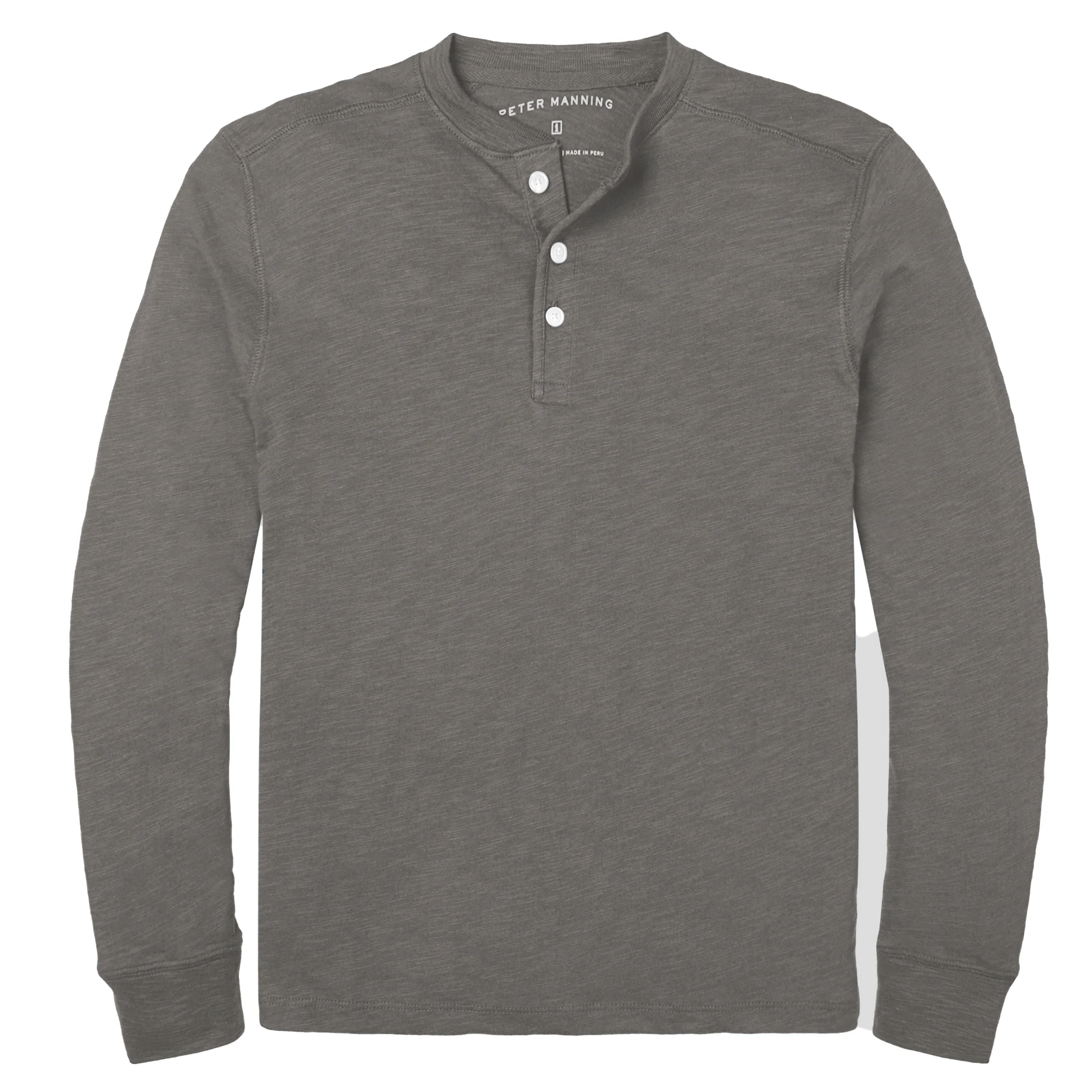 Henley Shirt Long Sleeve - Charcoal