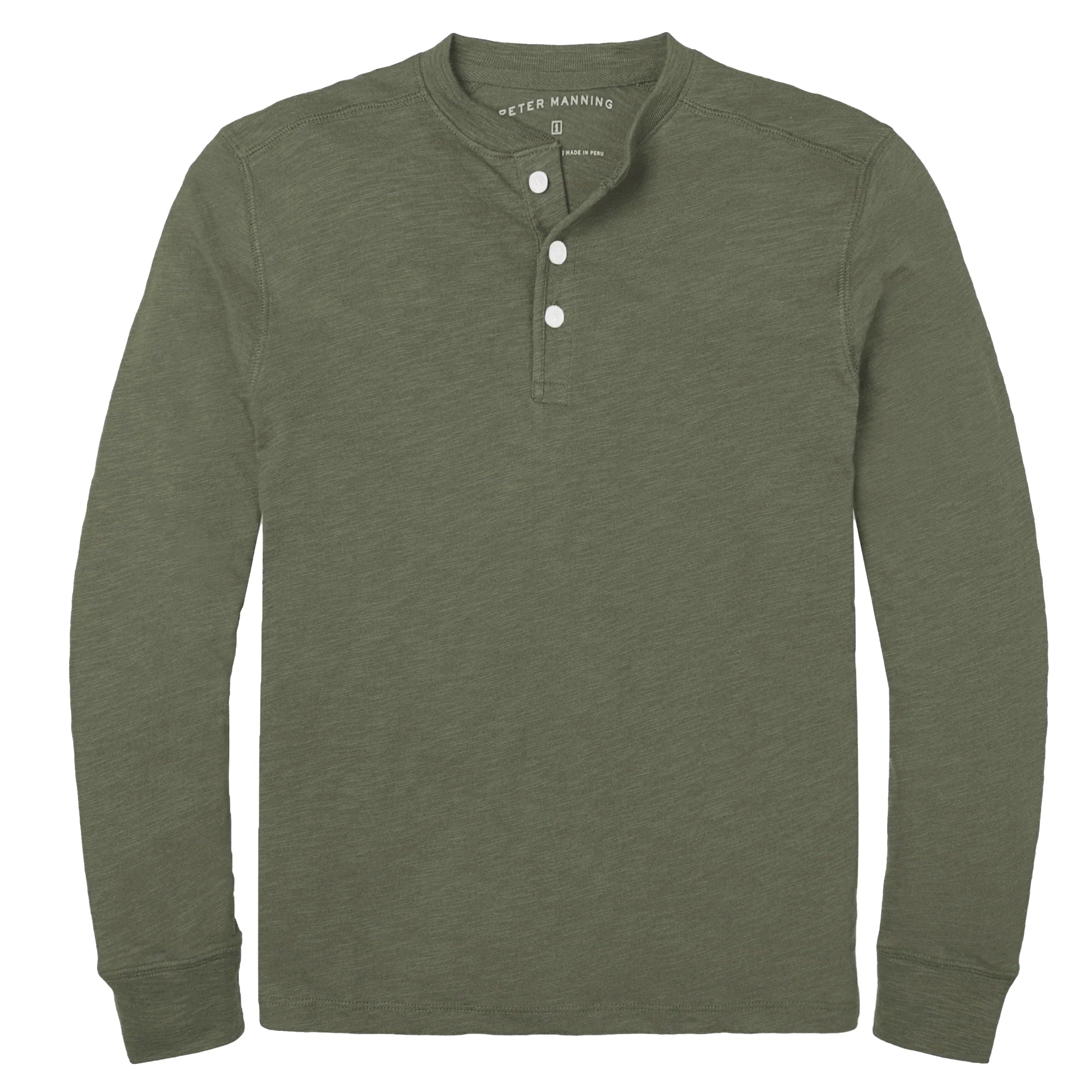 T-shirt à manches longues Henley Couleur vert olive - - 3312N-91X