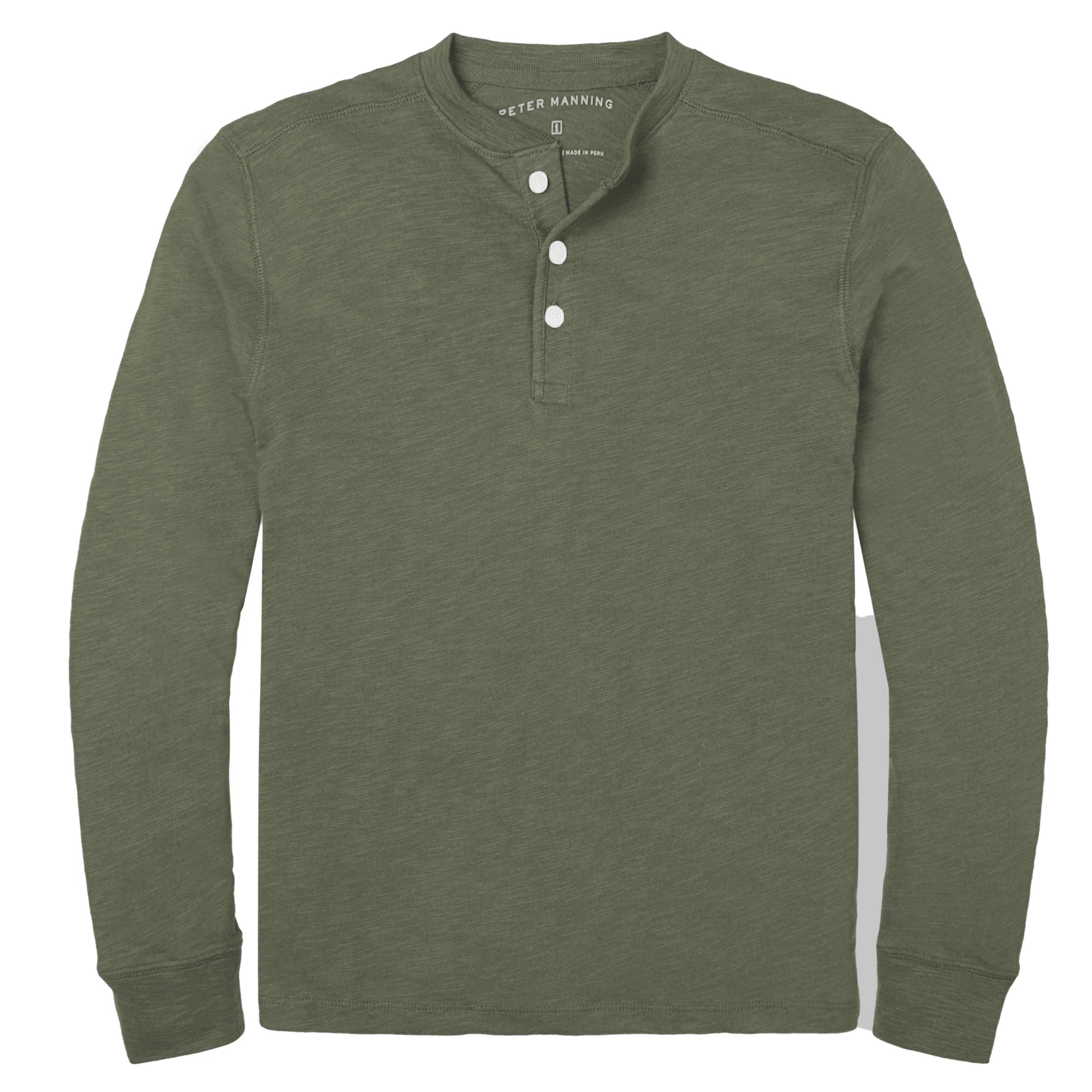 Henley Shirt Long Sleeve - Olive