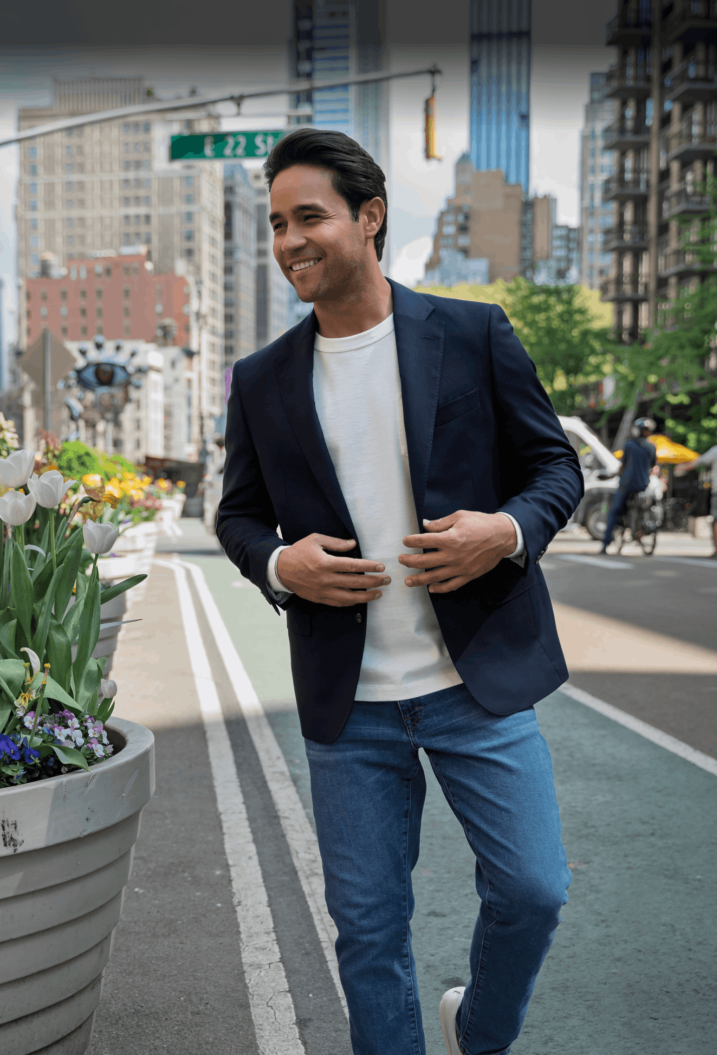 Brand lifestyle showcase featuring structured tailored fit apparel