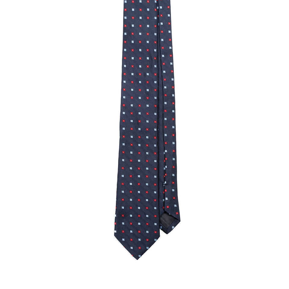 Ties - Navy Red Blue Flower