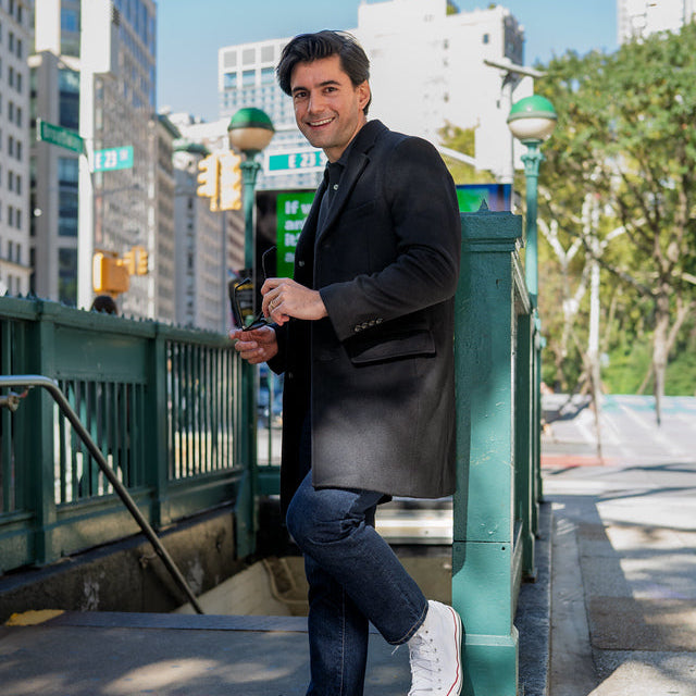 Fulton Wool Cashmere Topcoat - Black