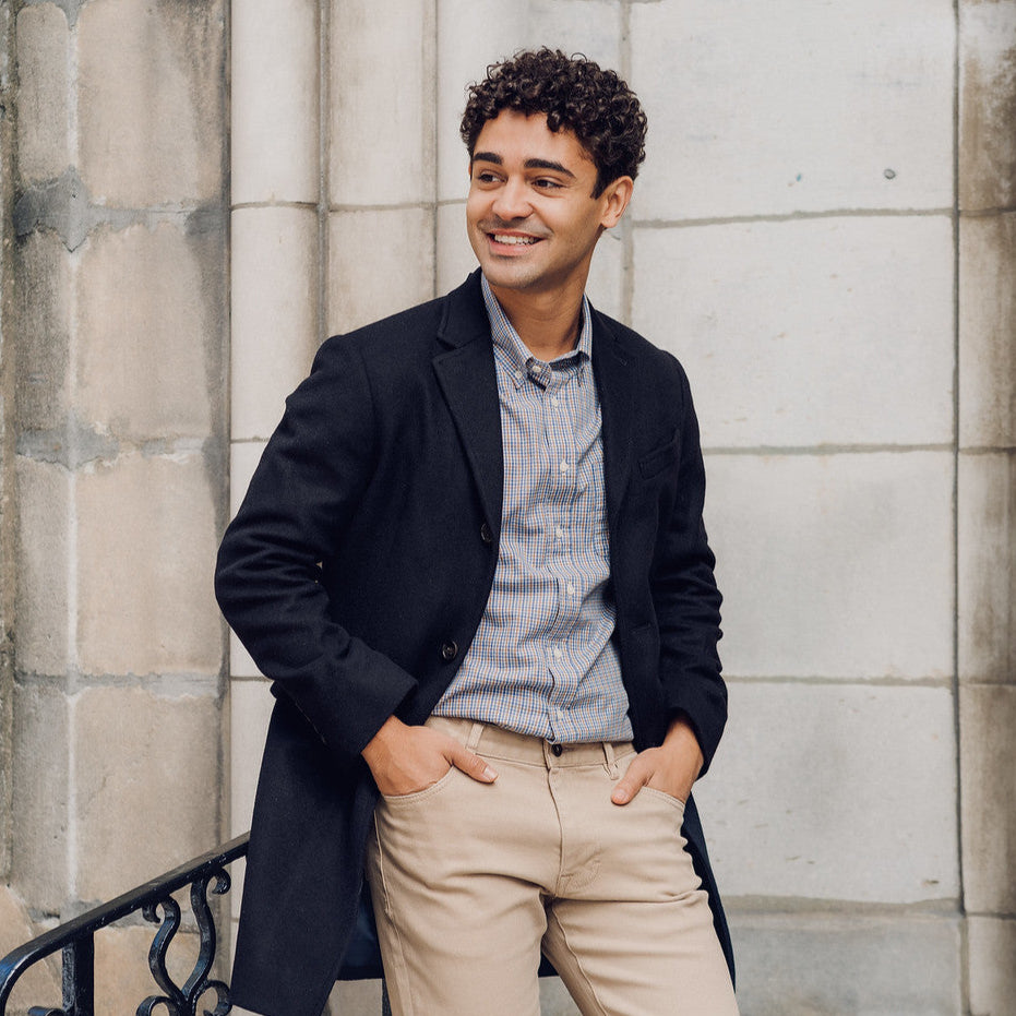 Fulton Wool Cashmere Topcoat - Navy