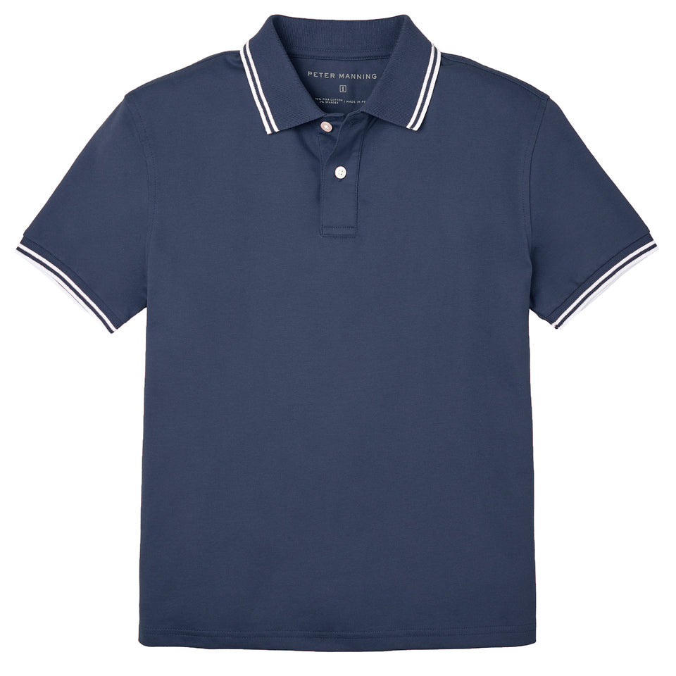 James Polo Shirt - Navy Tipped