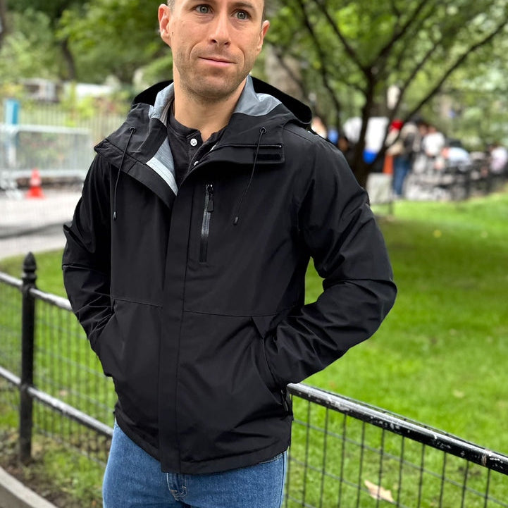 Tech Rain Jacket - Black | Peter Manning: Quality Clothes, Proper Fit ...