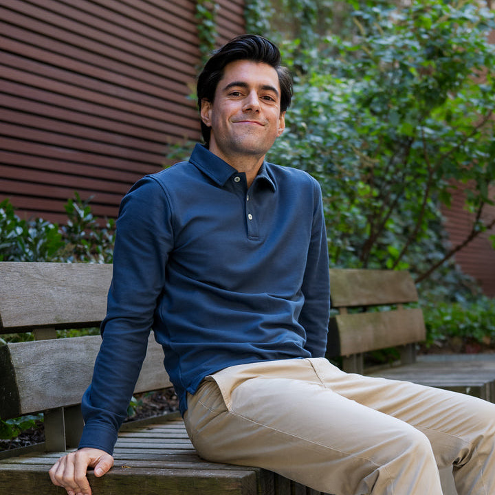 Pique Polo Shirts - Navy