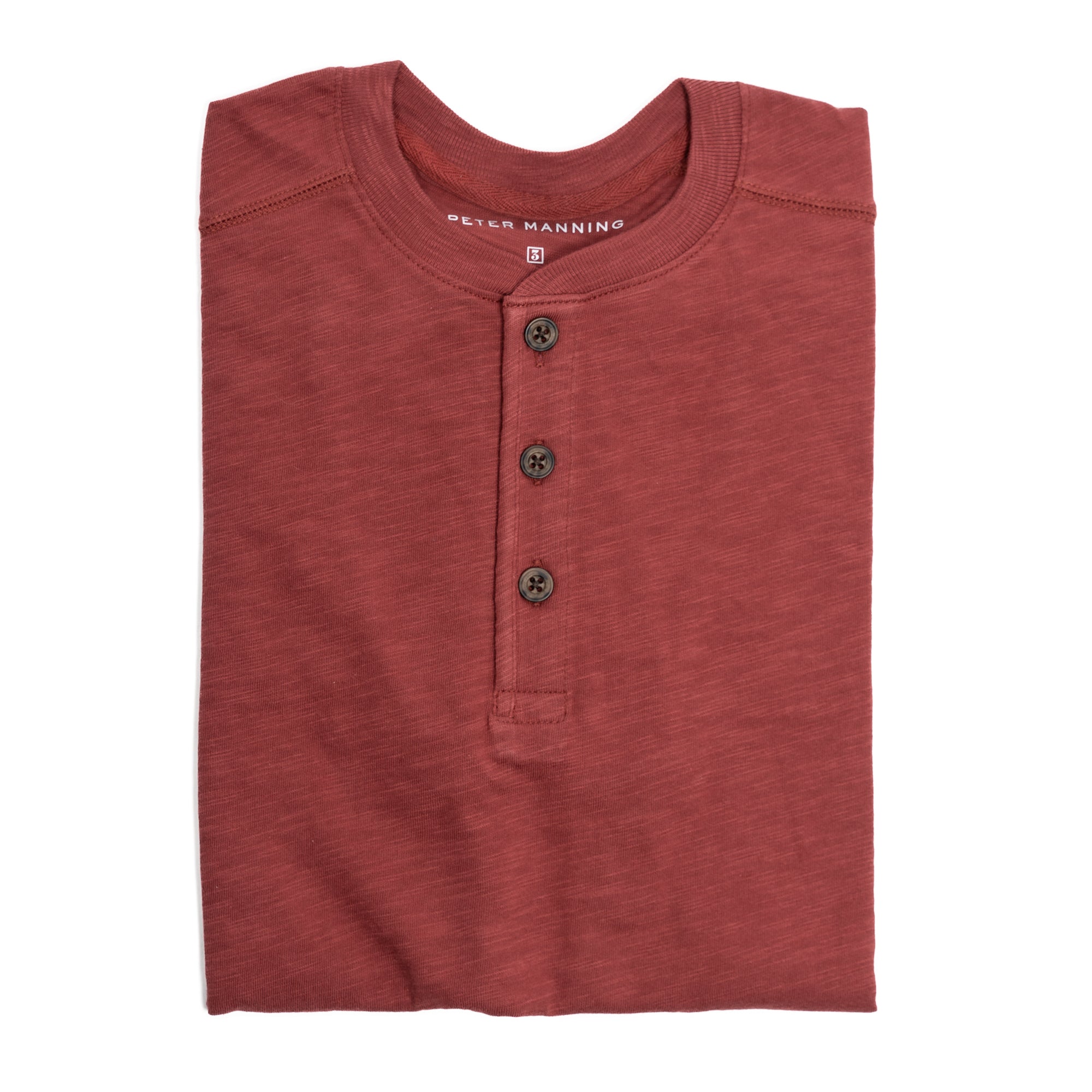 Henley Shirt Short Sleeve - Burgundy
