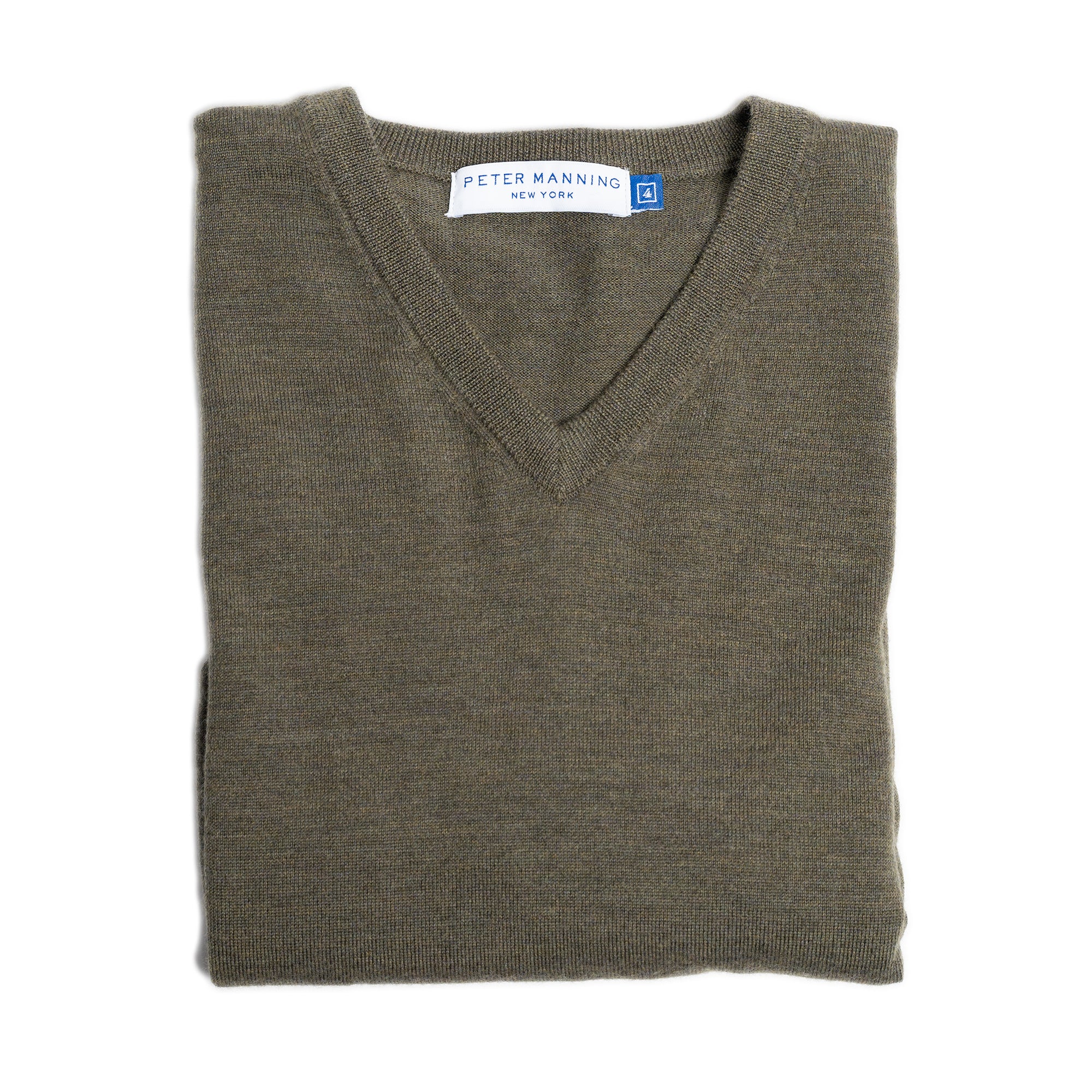 Wool Sweaters V Neck - Olive