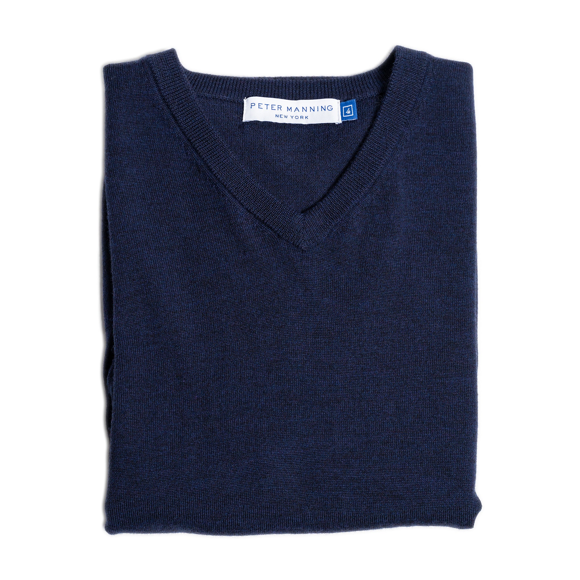 Wool Sweaters V Neck, Navy | Peter Manning NYC