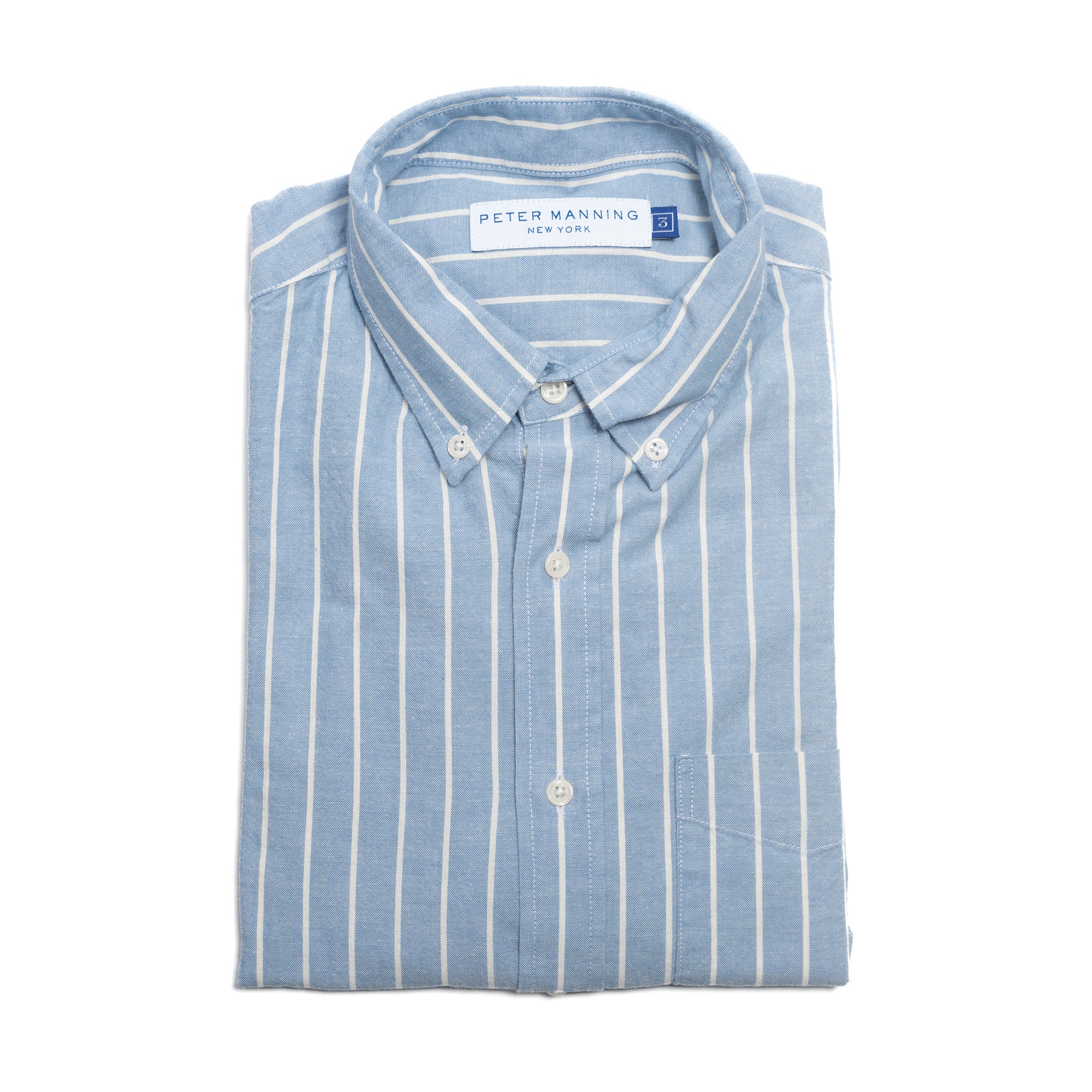 Brooklyn Chambray Shirt - Blue White Stripe