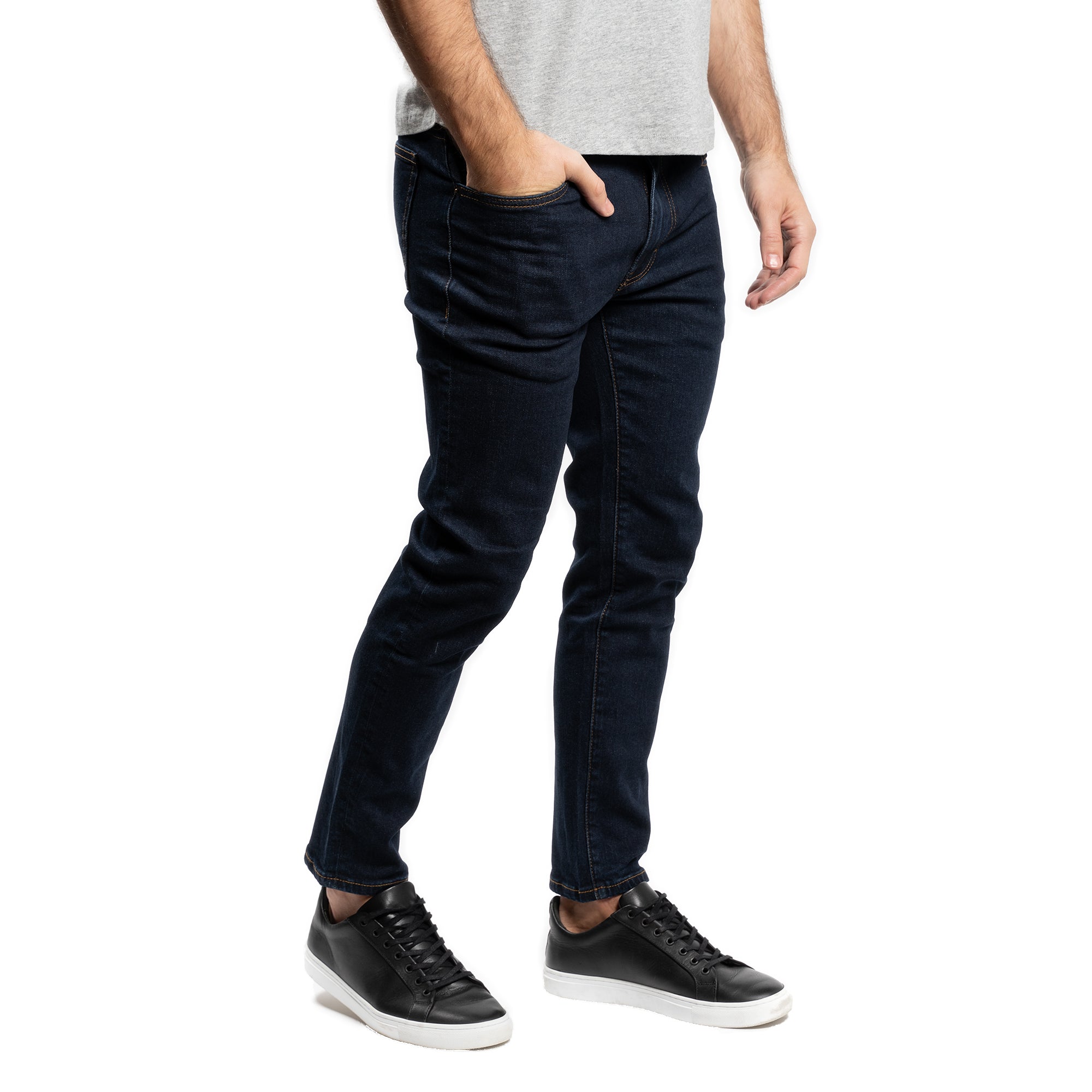 Essentials Men's Straight-Fit Stretch Jeans Black 30W x 28L