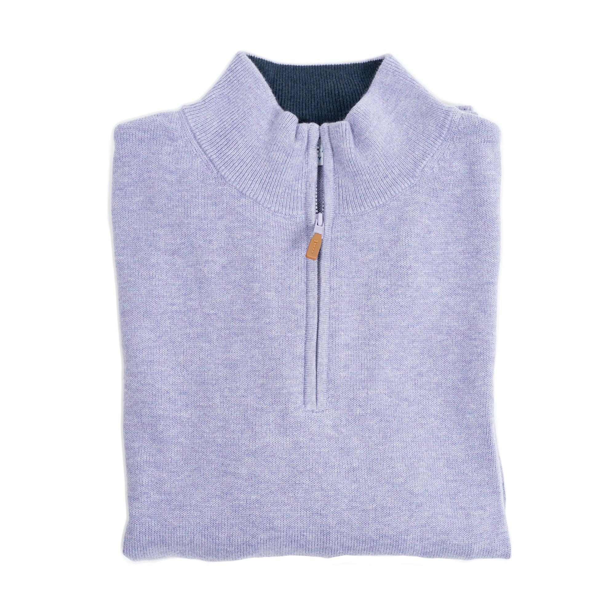 Cotton Quarter Zip Sweaters - Lavender