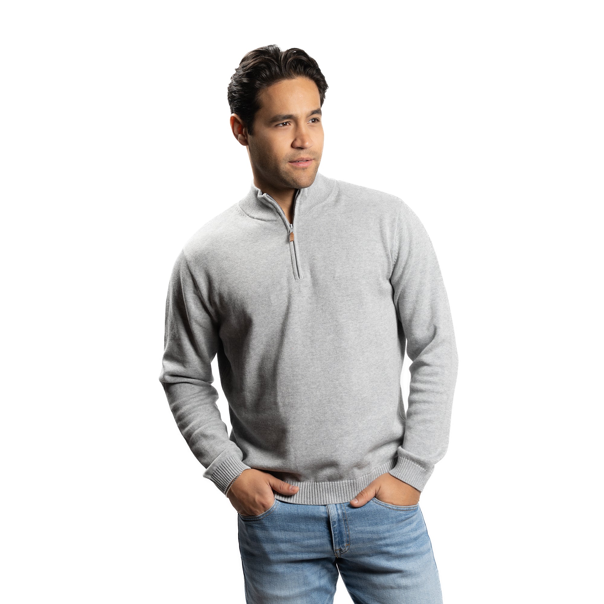 Grey Quarter-Zip Sweatshirts for Men