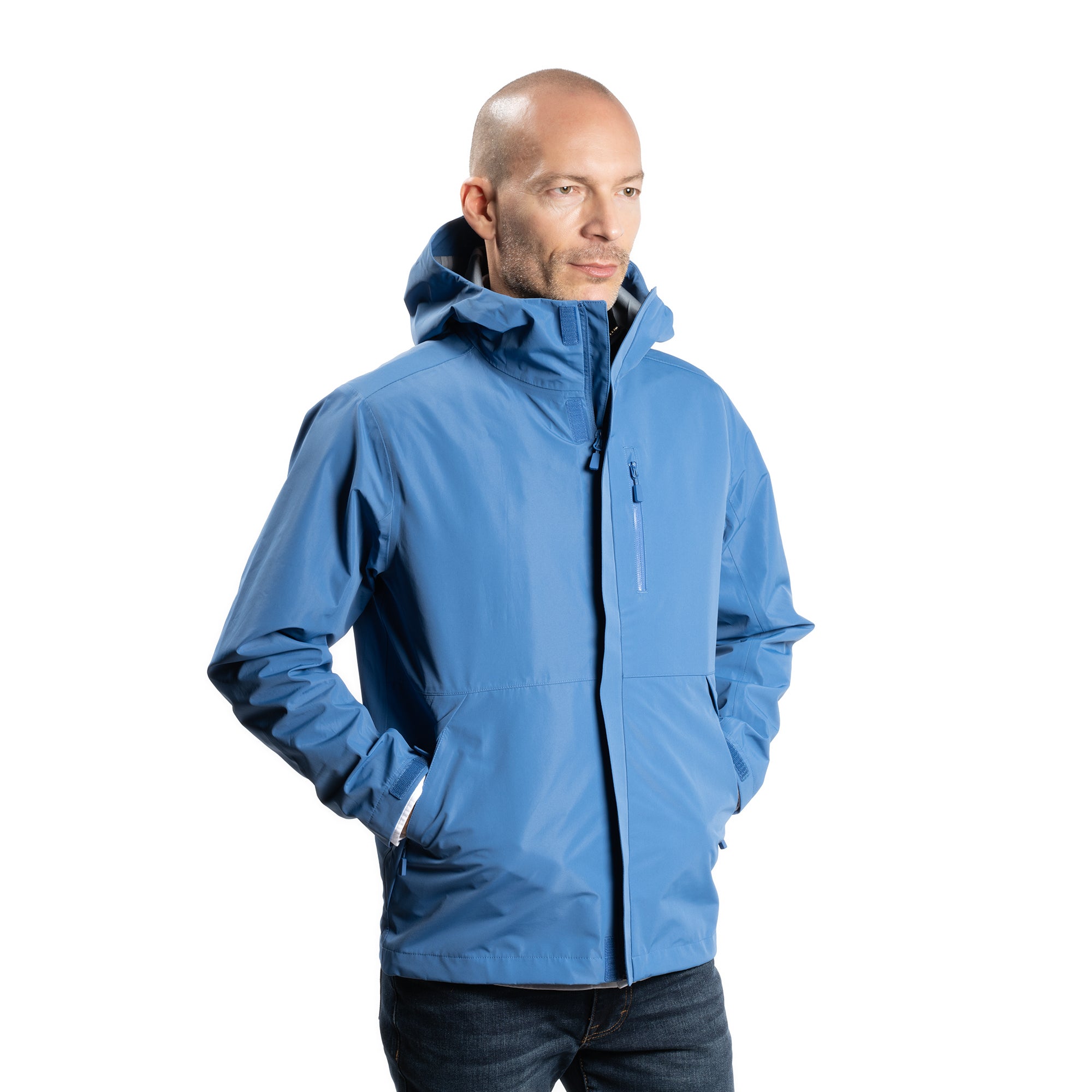 Tech Rain Jacket For Short Men - Blue – Peter Manning New York