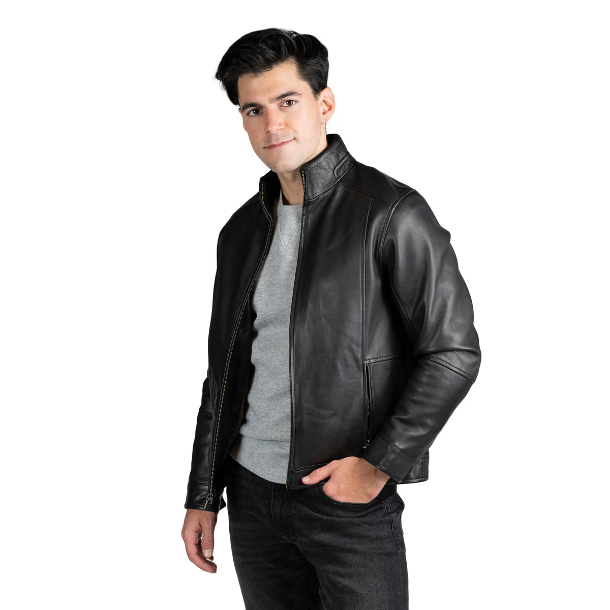 Lambskin Leather Jacket - Black – Peter Manning NYC