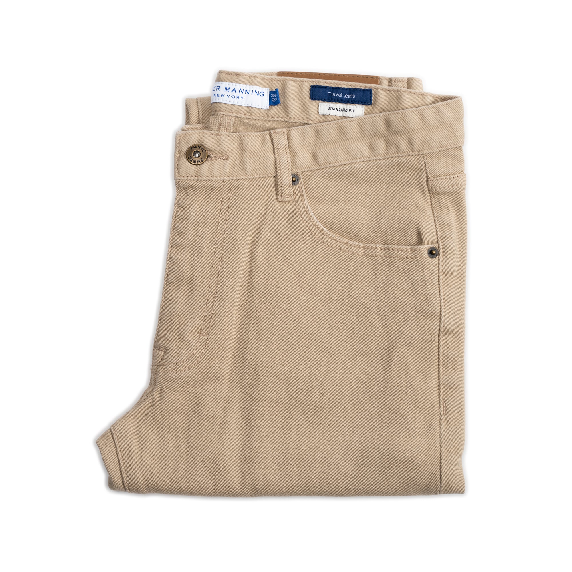 Travel Jeans Standard Fit, Tan | Peter Manning NYC
