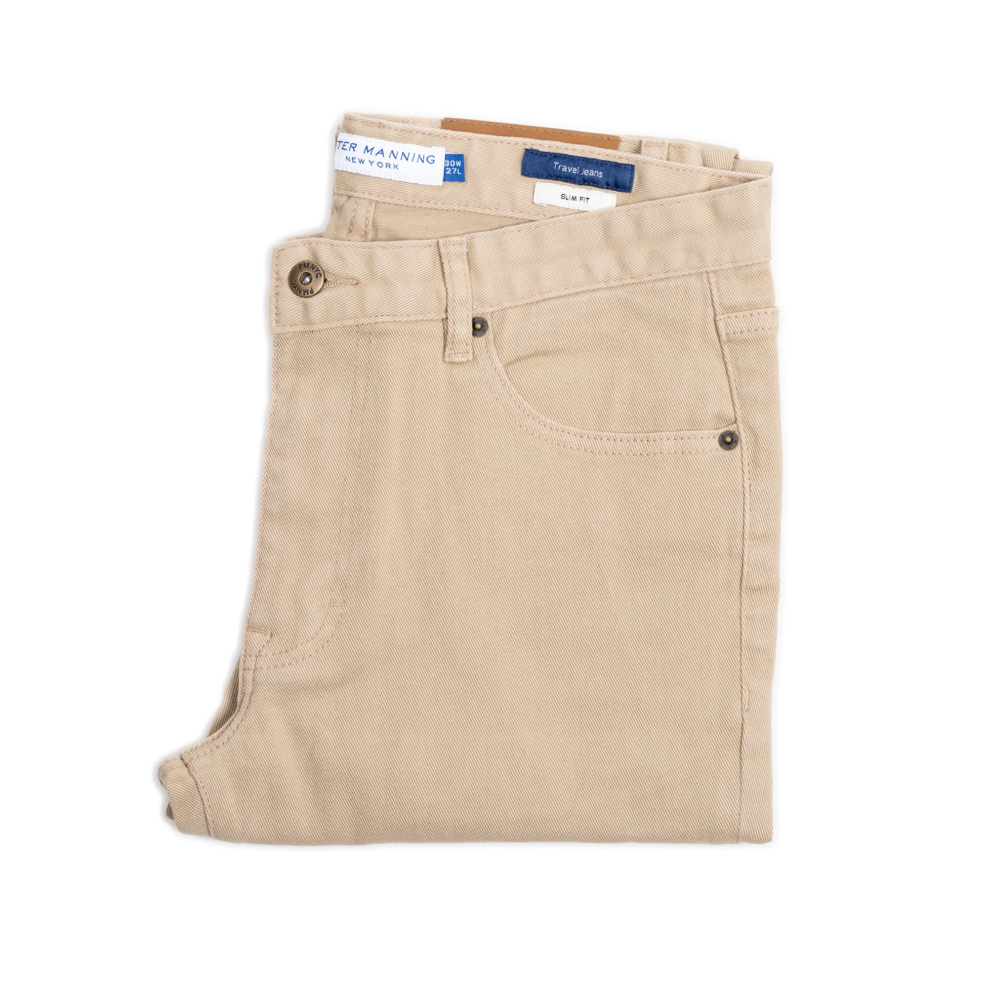 Travel Jeans Slim Fit, Tan | Peter Manning NYC