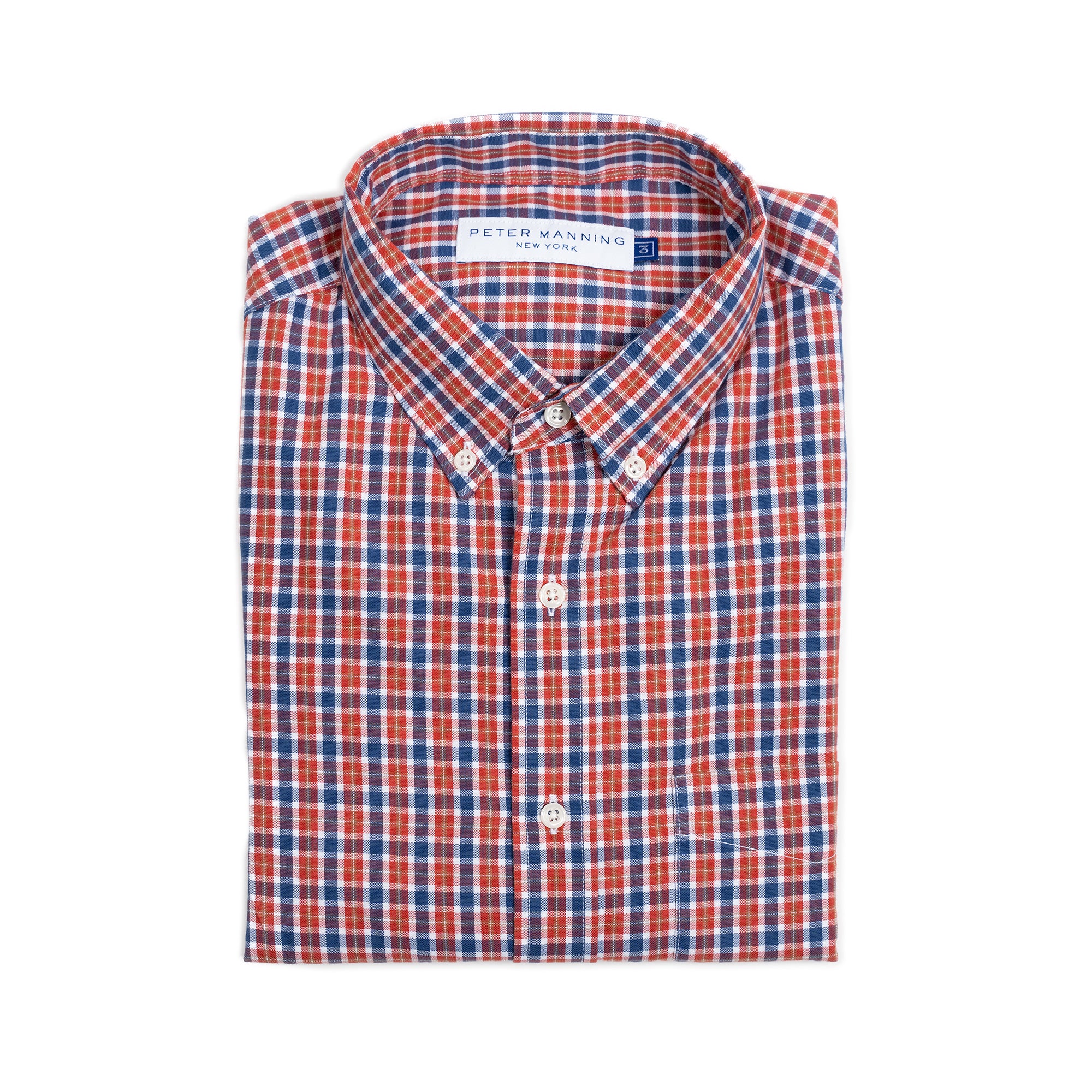 Everyday Stretch Oxford Standard Fit -  Navy Red Tattersall