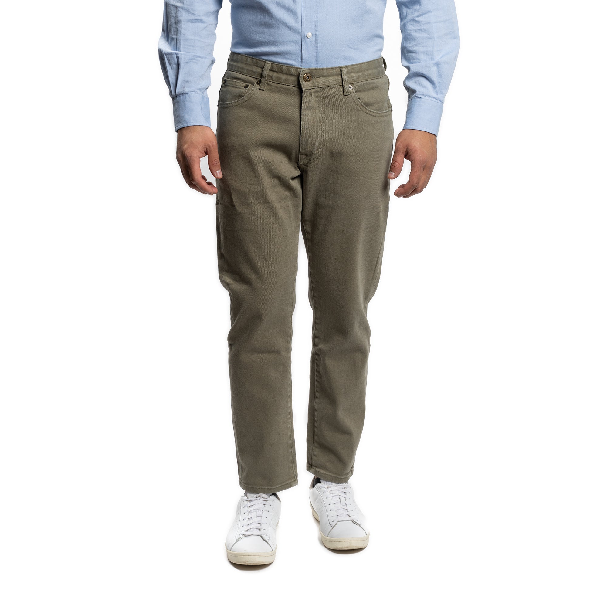 Travel Jeans Standard Fit, Olive | Peter Manning NYC