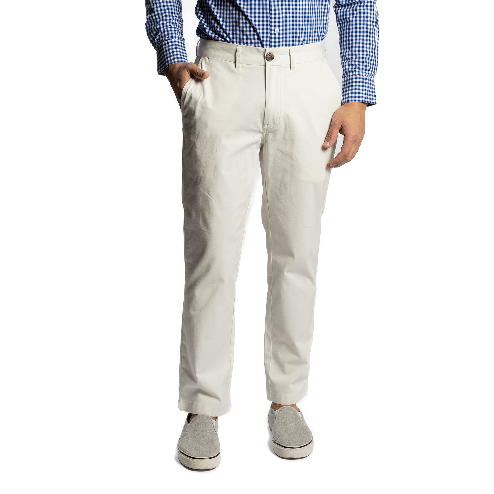 Lightweight Stretch Chinos Standard Fit, Stone | Peter Manning NYC