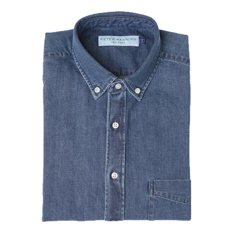 Denim Shirts - Medium Wash Denim Shirts - Medium Wash