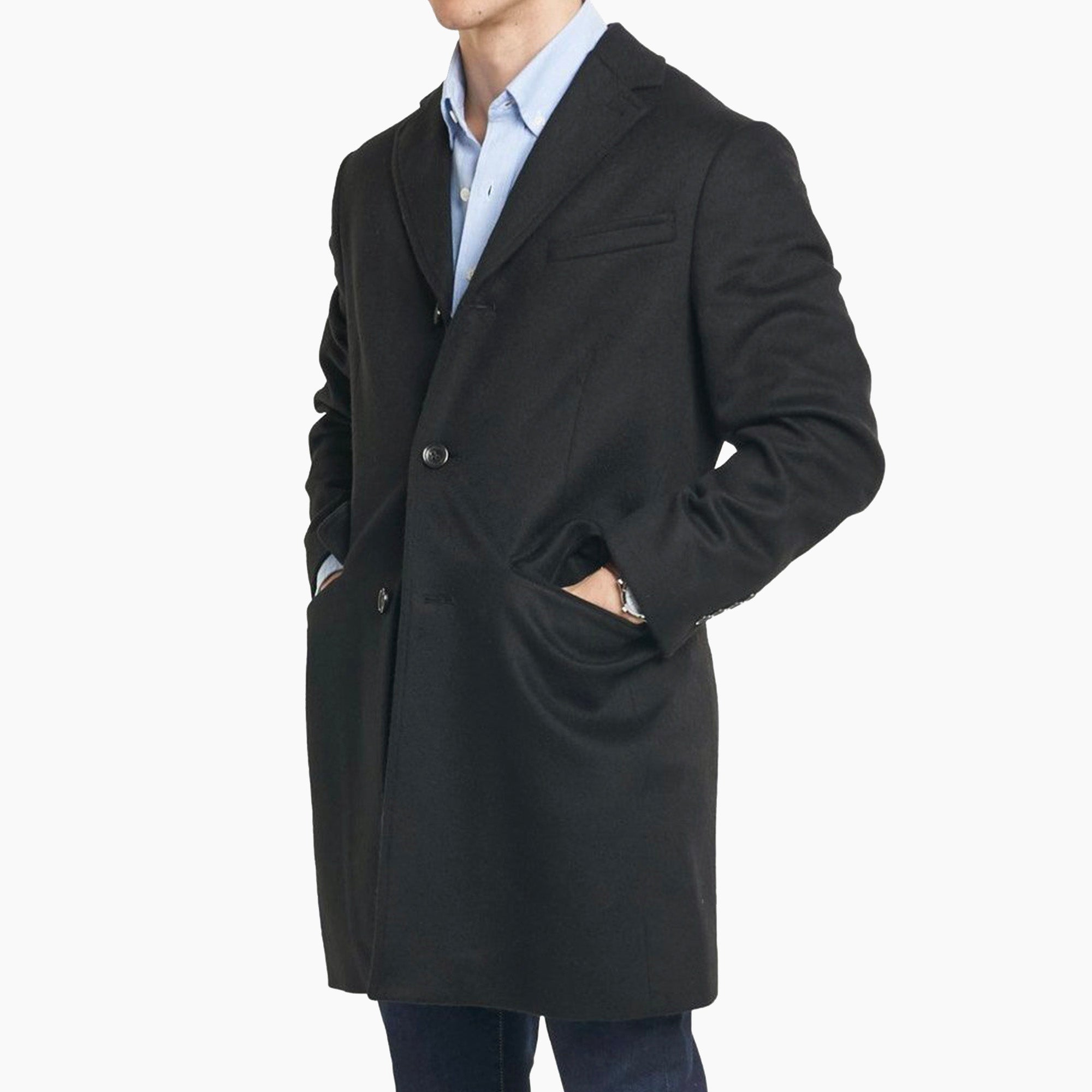 Fulton Wool Cashmere Topcoat, Black