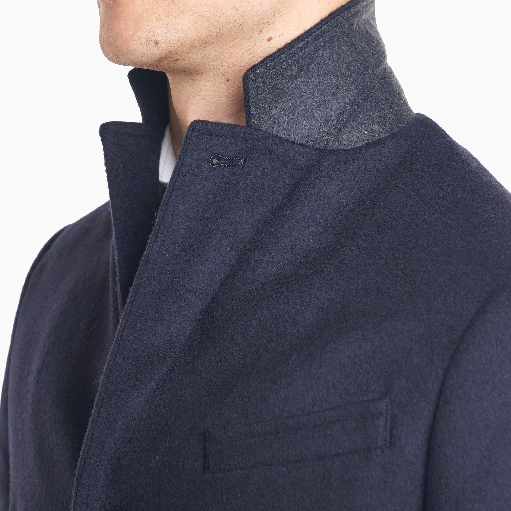 Fulton Wool Cashmere Topcoat - Navy