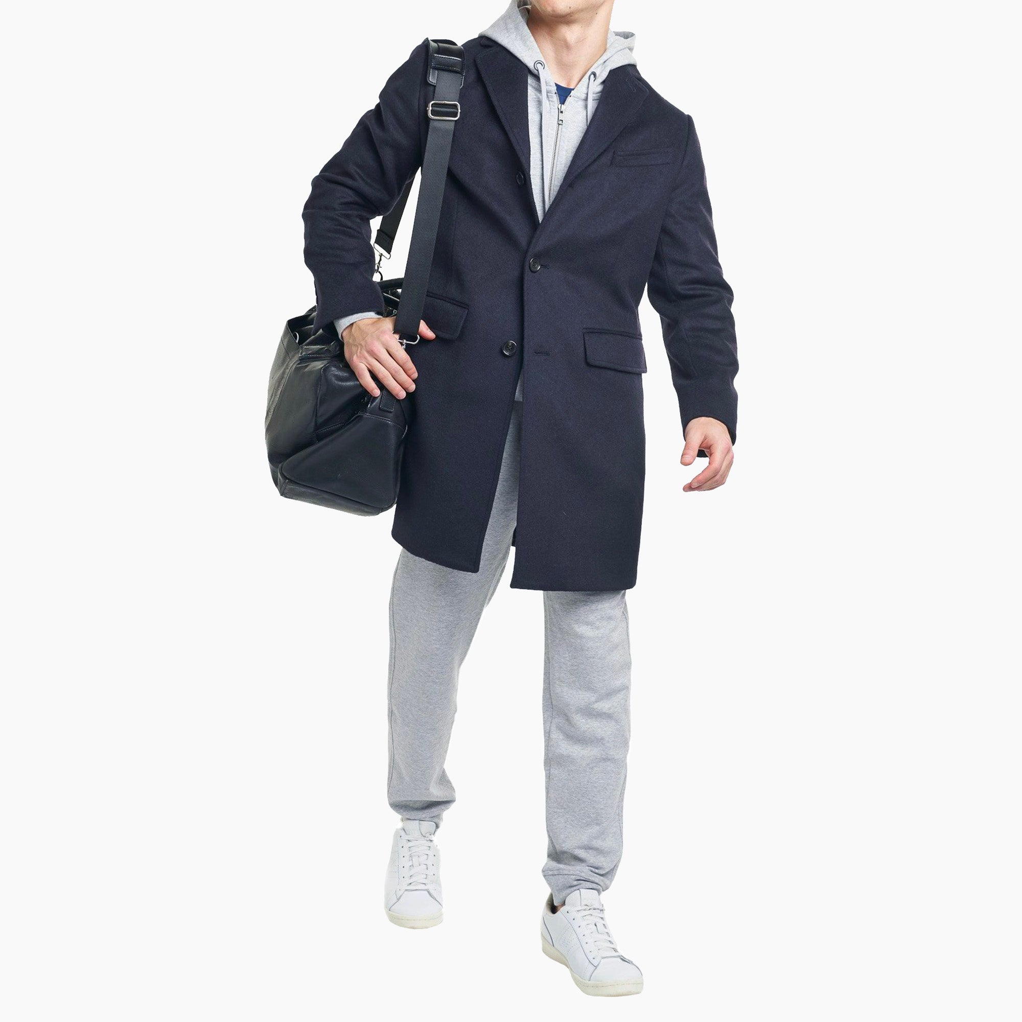 Fulton Wool Cashmere Topcoat - Navy, 4X (FOR Short Men) | Peter Manning NYC
