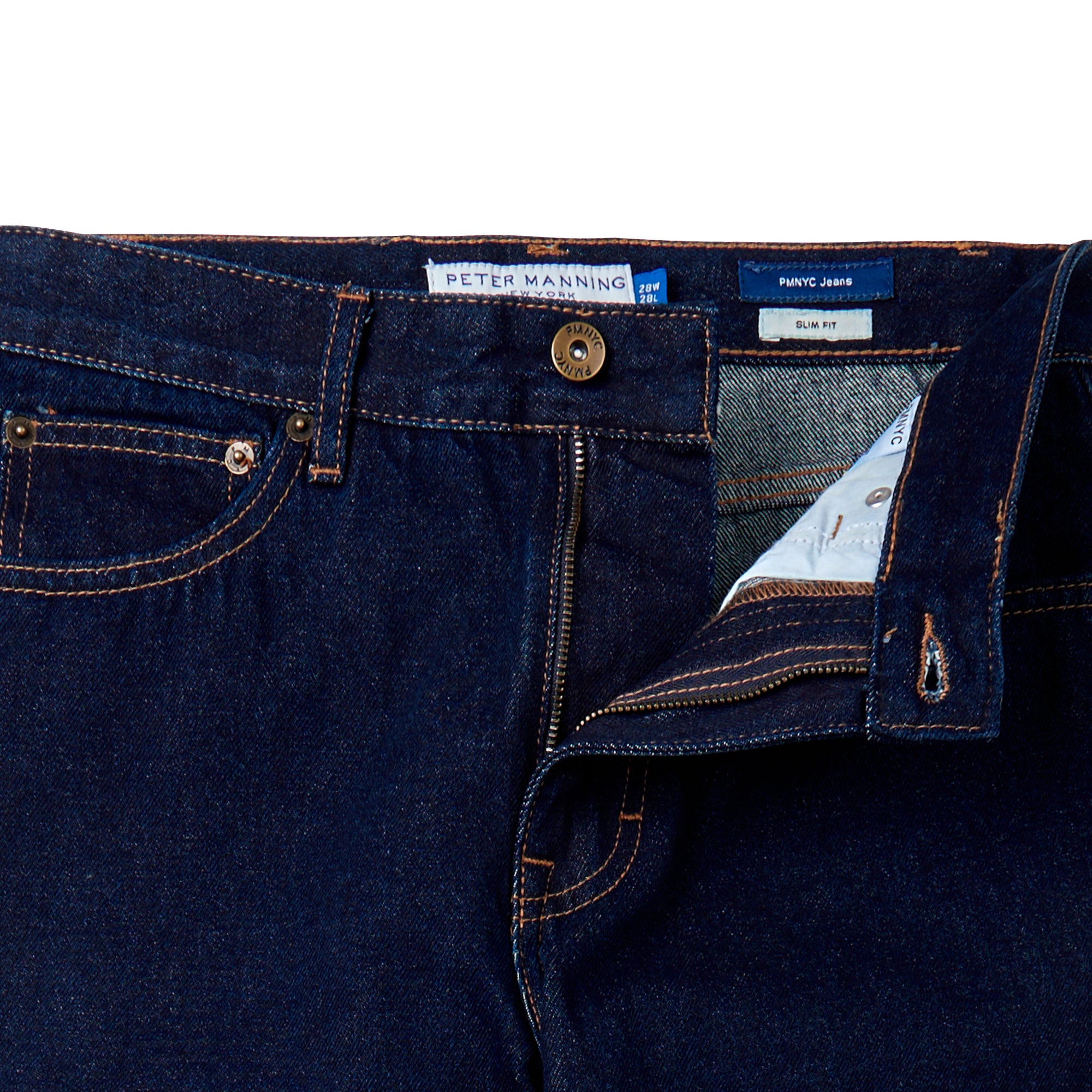 PMNYC Jeans Slim Fit, Dark Indigo Wash | Peter Manning NYC