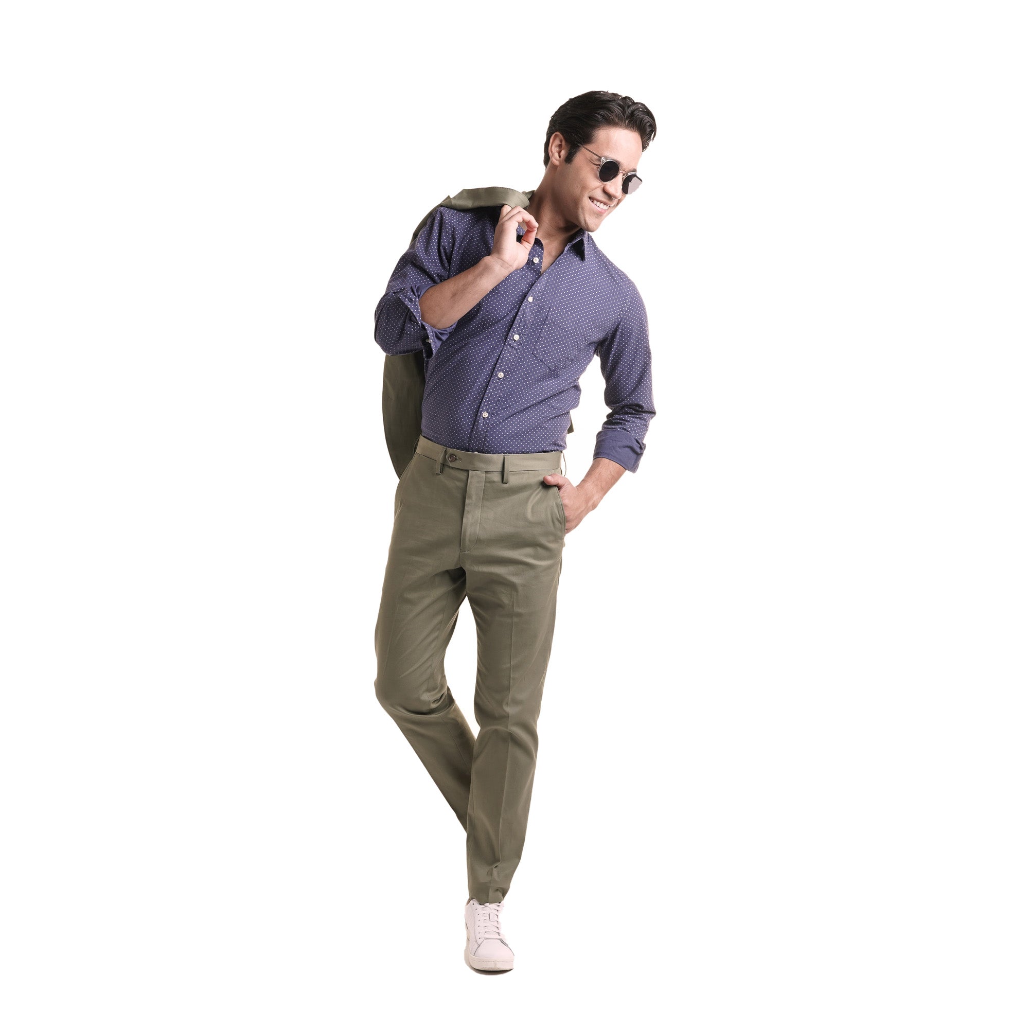 BOSS - Slim-fit trousers in stretch-cotton satin