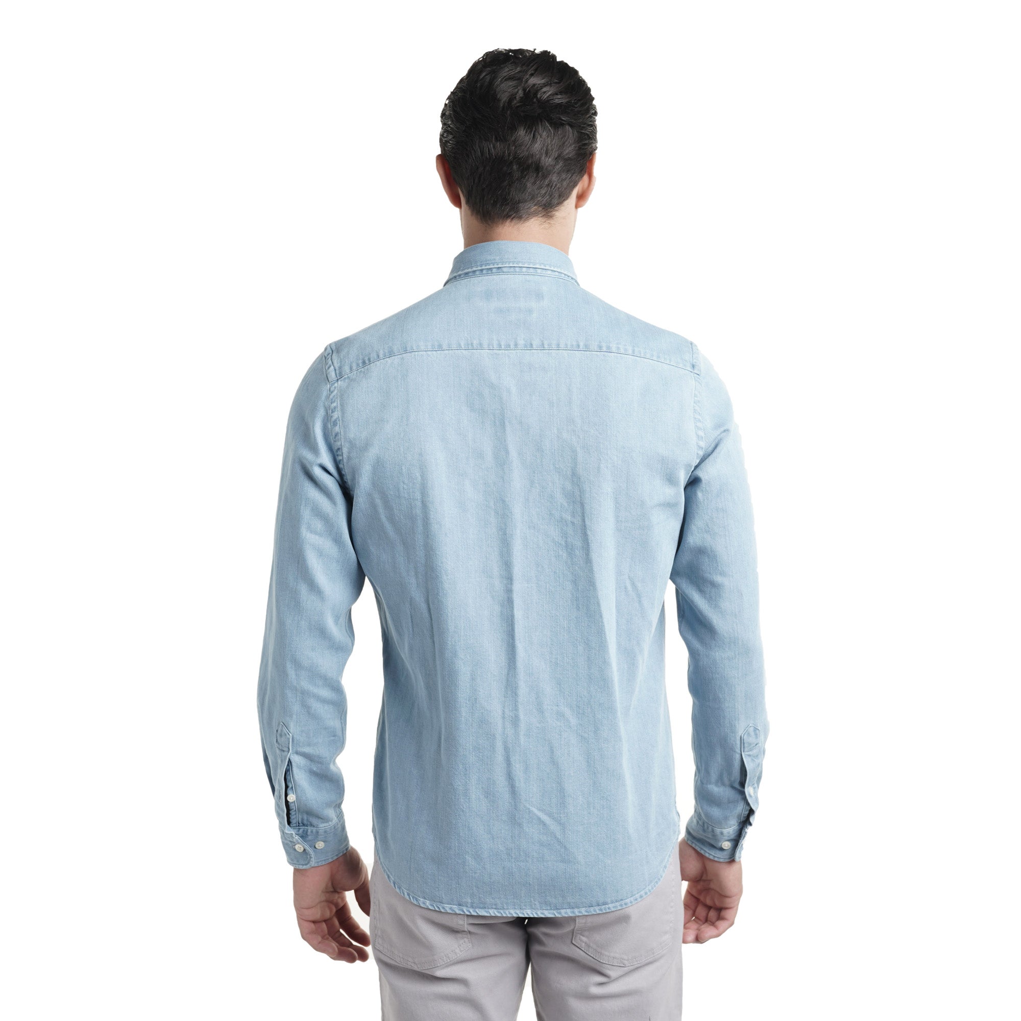 Light Blue Wash Cropped Denim Shirt | PrettyLittleThing USA