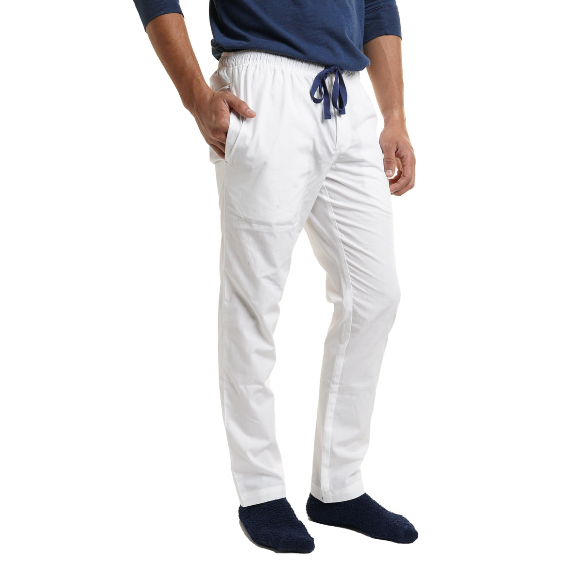 Cotton Pajama Pants, White | Peter Manning NYC