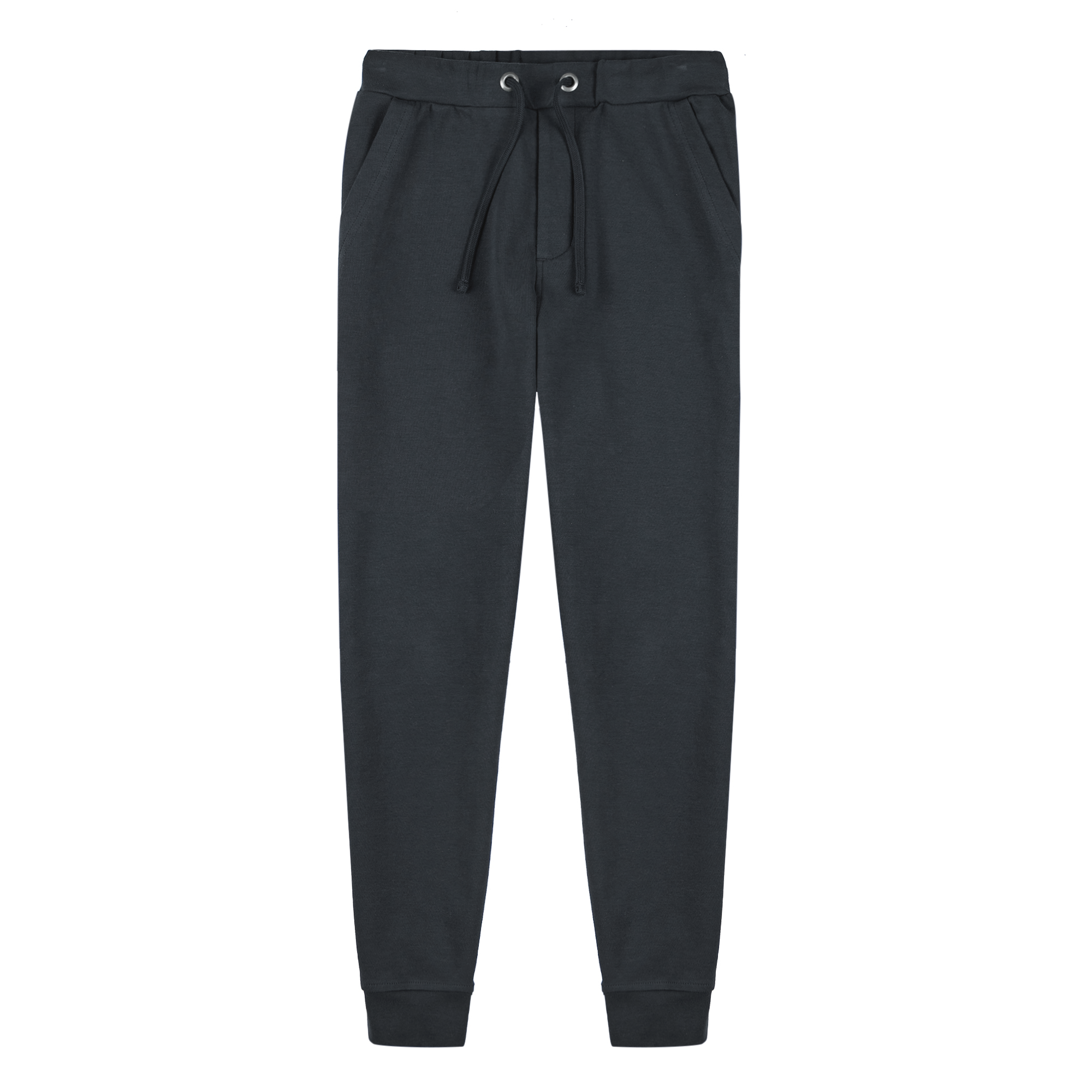 Fleece Short Men's Sweatpants - Relaxed Fit - Black Navy and Heathered