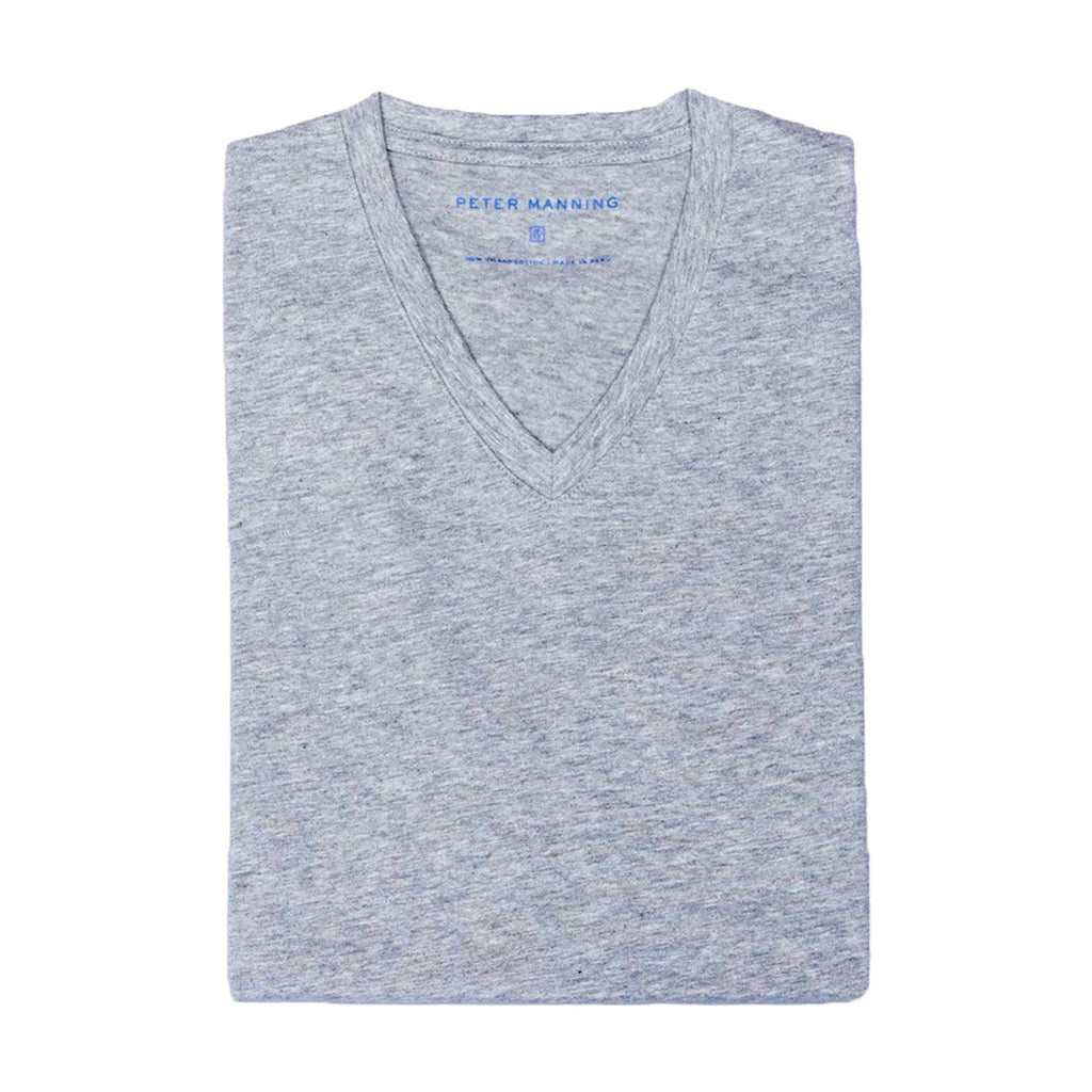 The V Neck T, Heather Grey | Peter Manning NYC