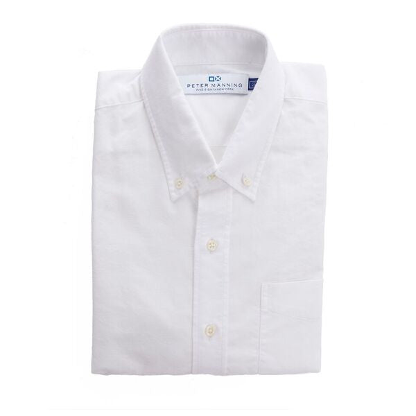 Weekend Oxford Standard Fit, White | Peter Manning NYC