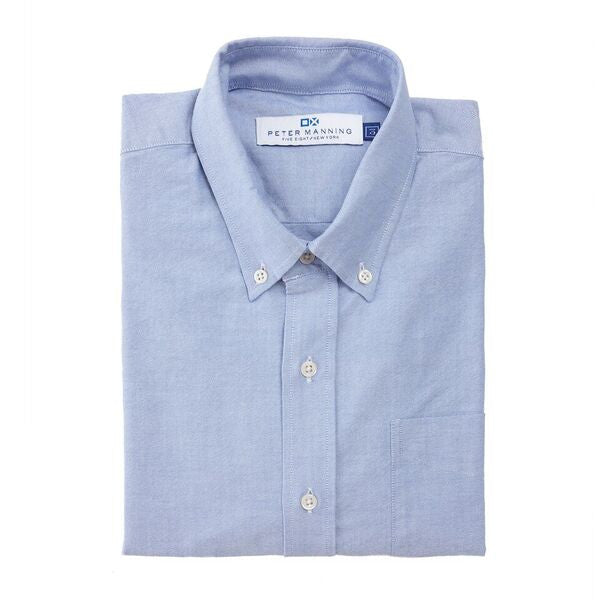 Weekend Oxford Standard Fit, Blue | Peter Manning NYC